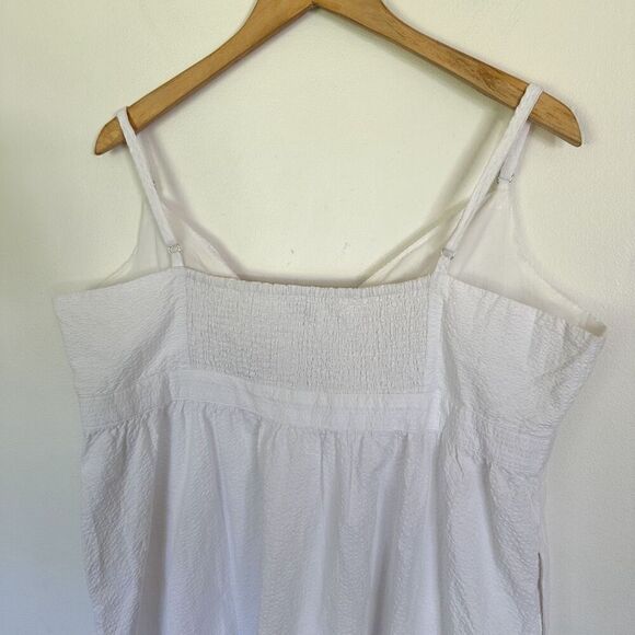 J. Crew Factory Women’s White Seersucker Tie Front Midi Dress - Picture 8 of 13